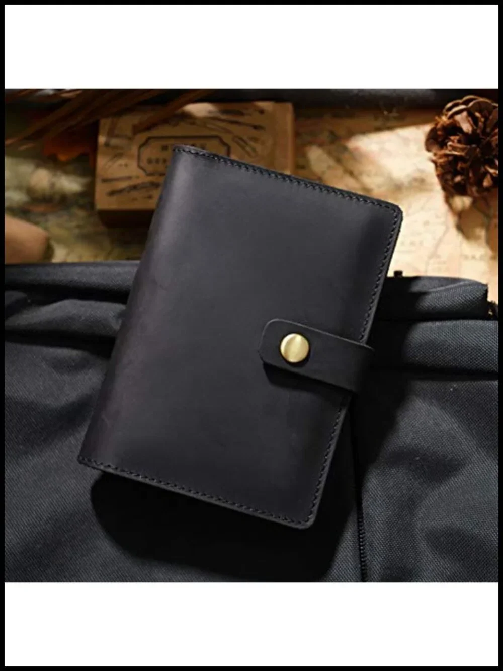 Genuine Full Grain Leather Passport Holder with 5 Card Slots | Slim Bifold